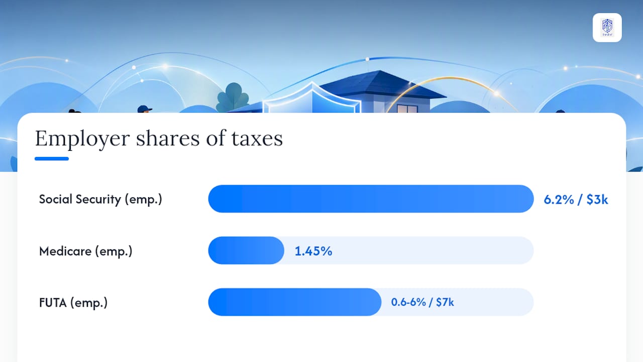 Diagram of household employer tax types and rates