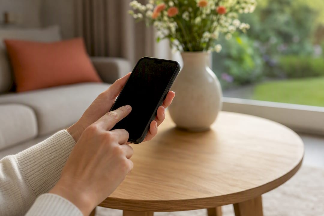 Hand, die auf dem Smartphone eine Anfrageanruf tätigt
