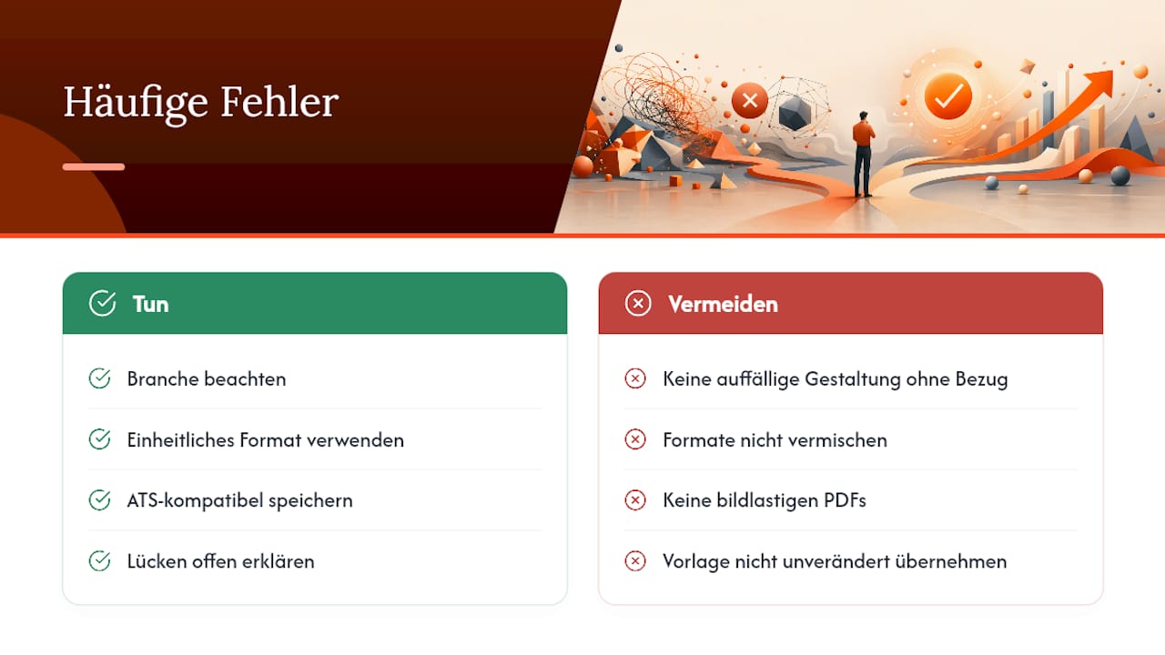 Häufige Fehler bei der Wahl der Lebenslauf-Variante: overview diagram