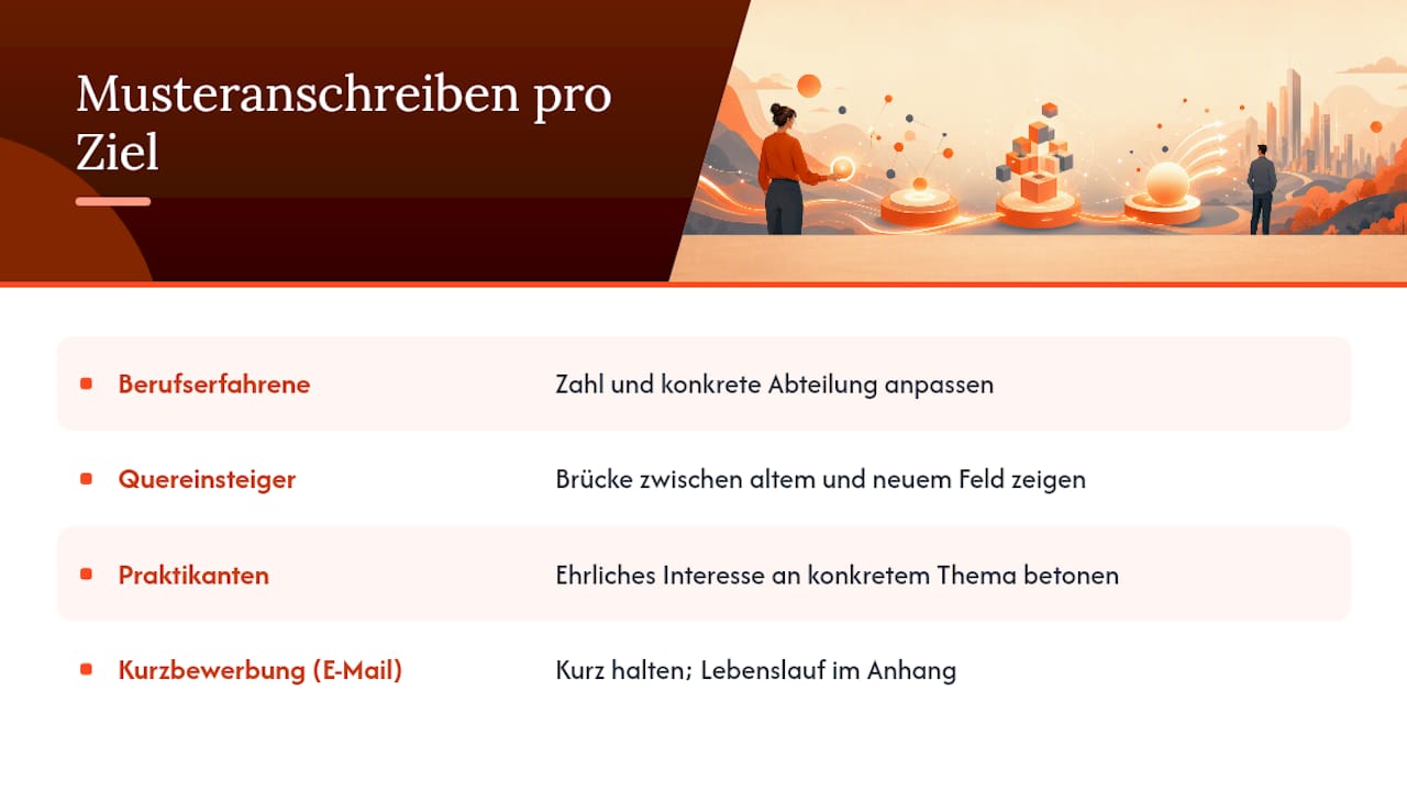 Musteranschreiben & Beispiele für verschiedene Karrierephasen: overview diagram