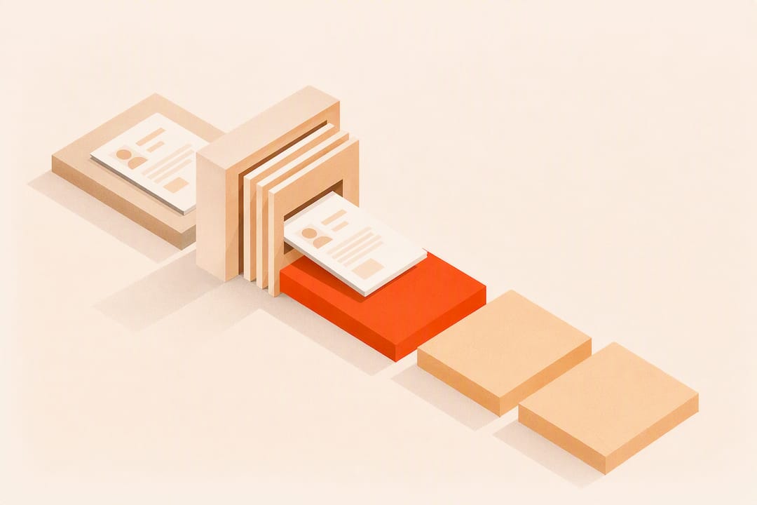 Geometric resume screening title card