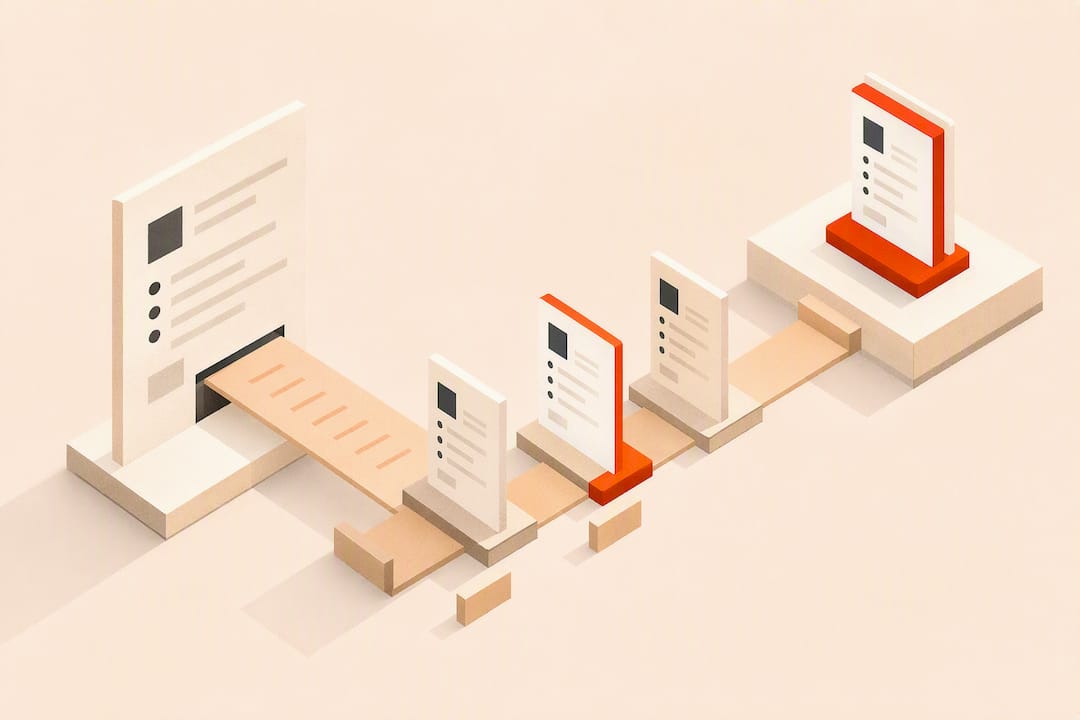 Isometric AI resume tailoring title card