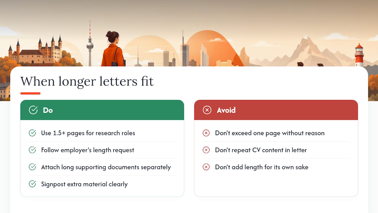 When a longer cover letter is genuinely justified: overview diagram