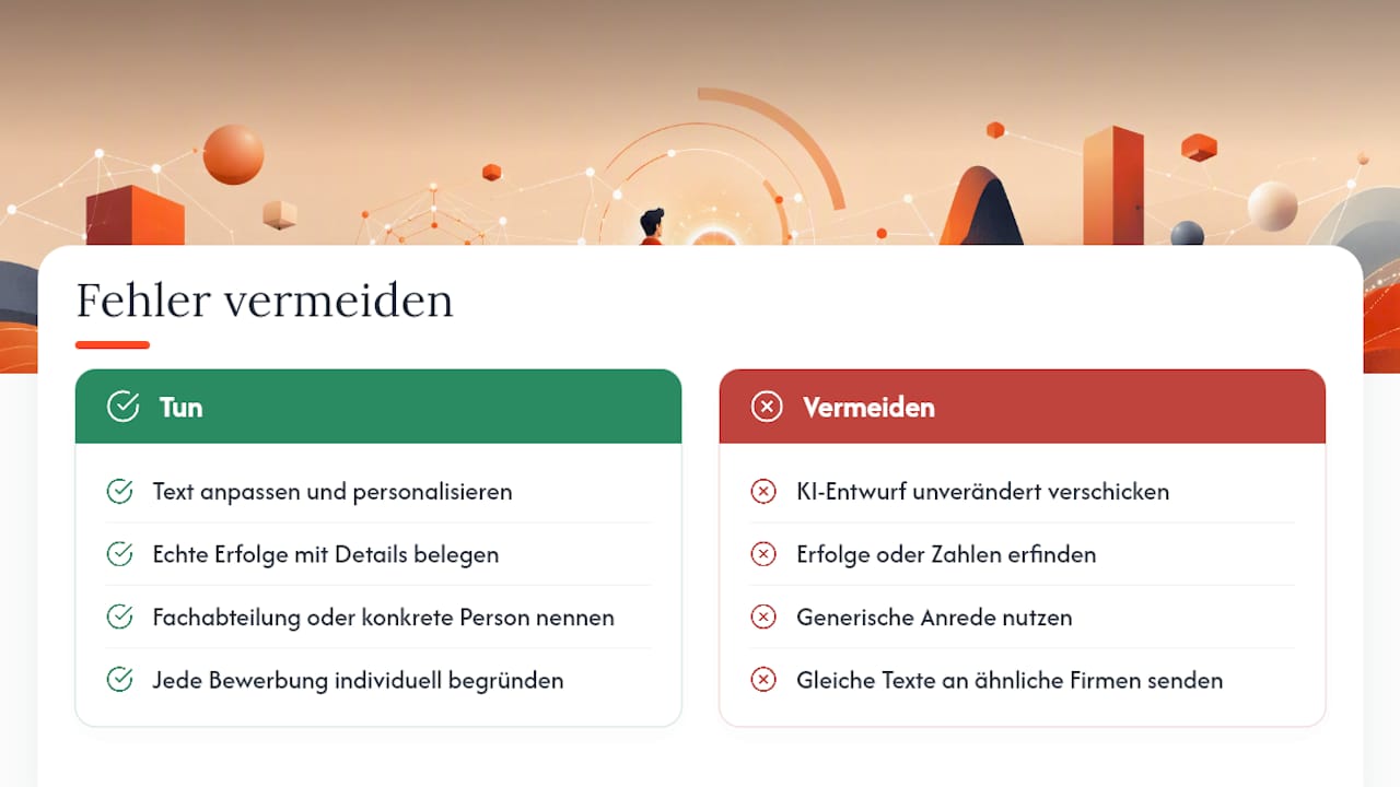 Häufige Fehler bei KI-Initiativbewerbungen und wie Du sie vermeidest: overview diagram