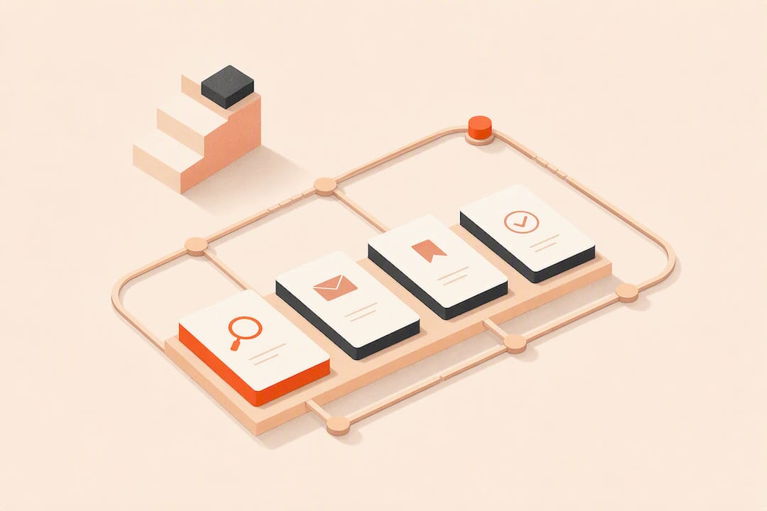 Isometric illustration of a weekly tracking routine
