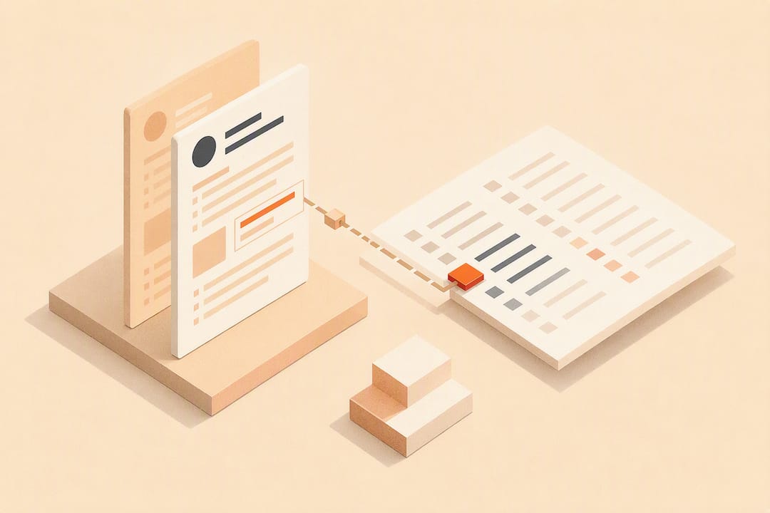 Isometric illustration of focused CV tailoring