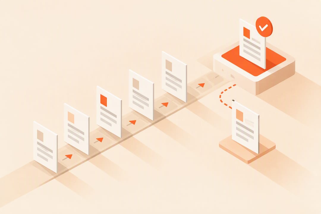 Isometric illustration of reviewed job applications