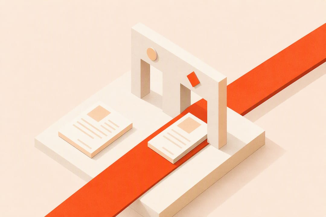 Isometric cover letter decision illustration