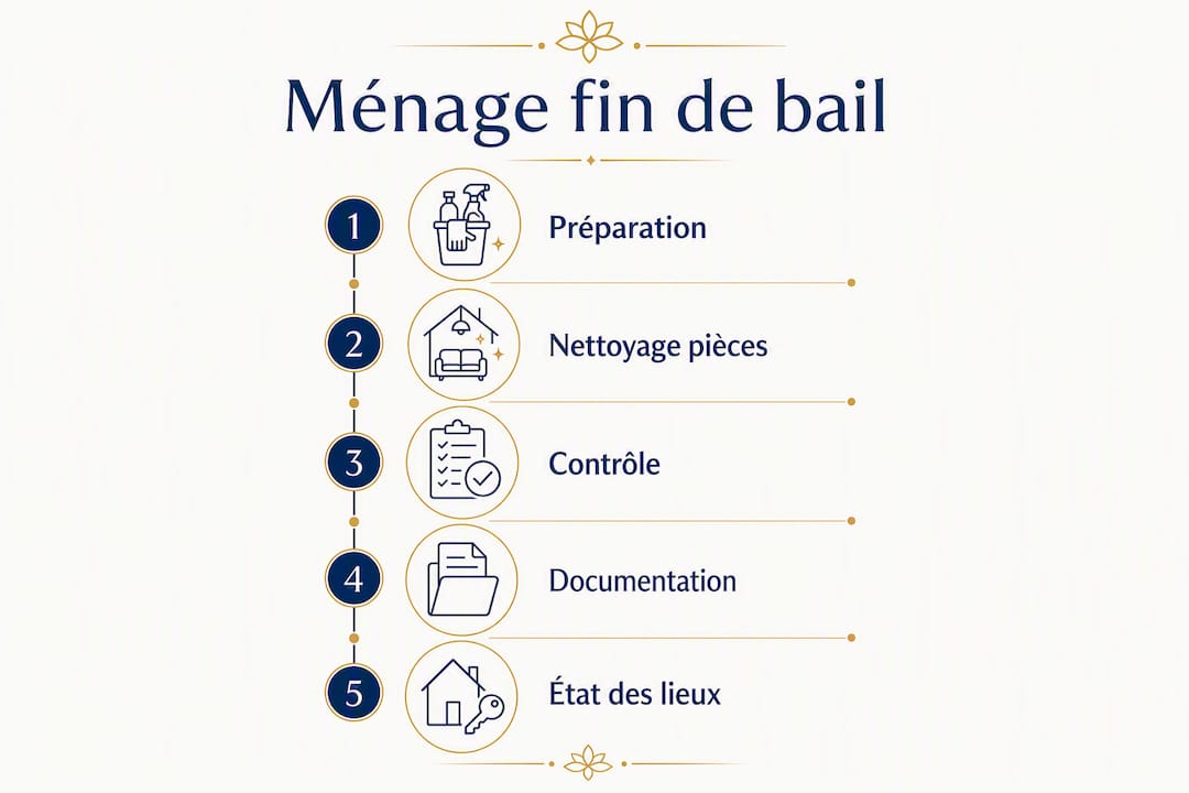 Infographie : les indispensables du ménage avant l’état des lieux de sortie