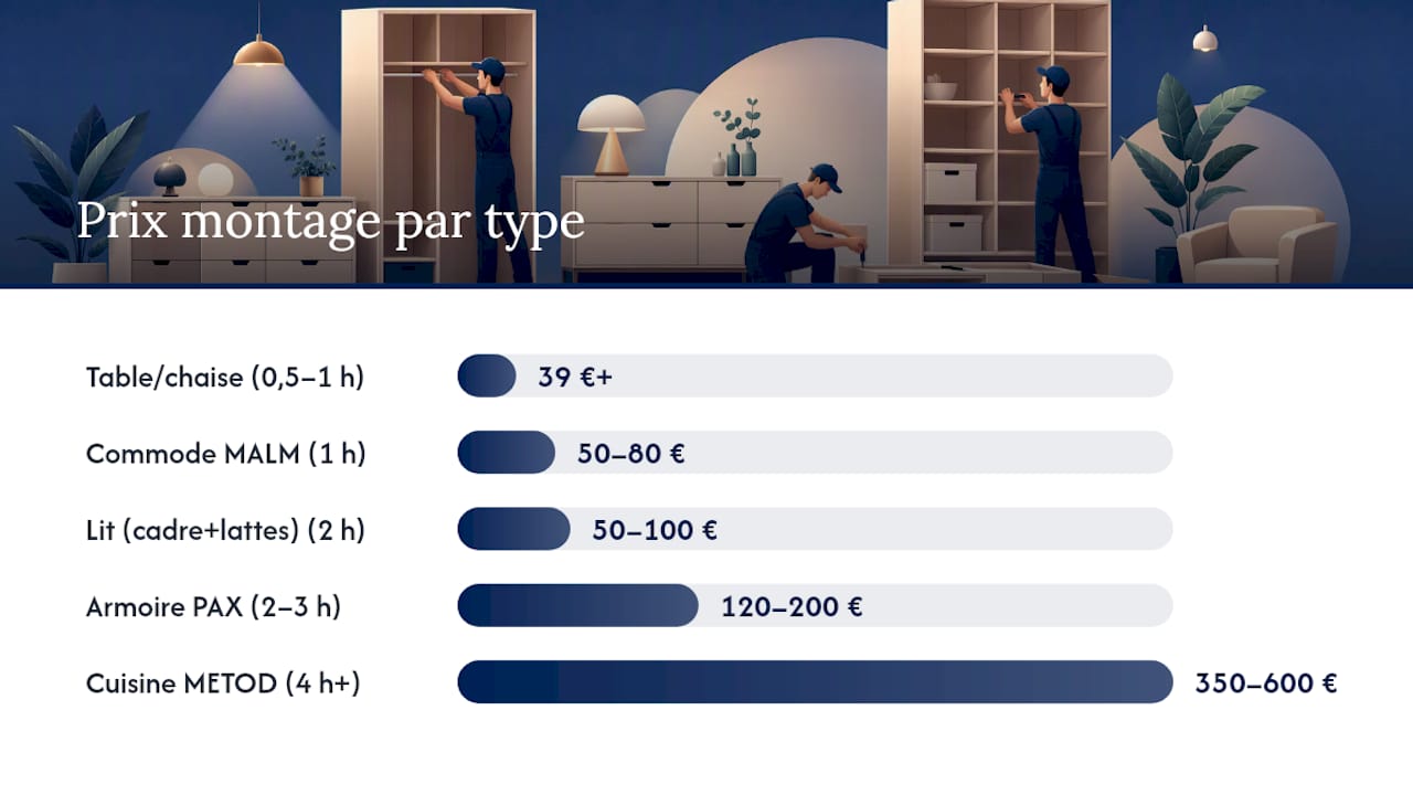 Comparatif des tarifs et des délais pour le montage des meubles IKEA