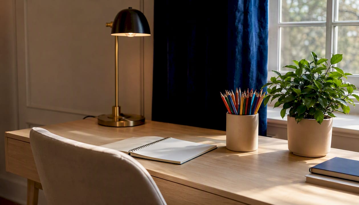 Un espace de travail calme et bien équipé, propice à la concentration et à la réussite des devoirs.