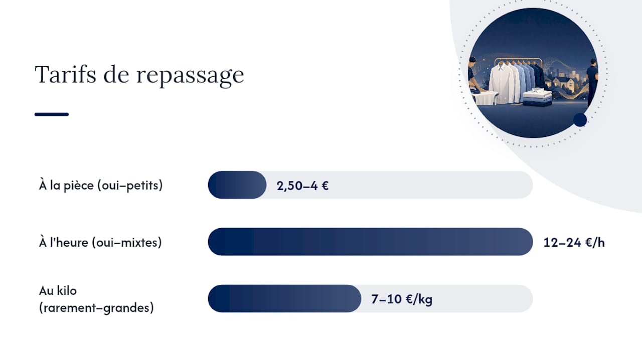 Tableau comparatif des formules et tarifs de repassage