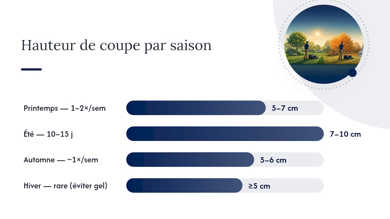 Comparatif des fréquences de tonte et des hauteurs de coupe selon les saisons