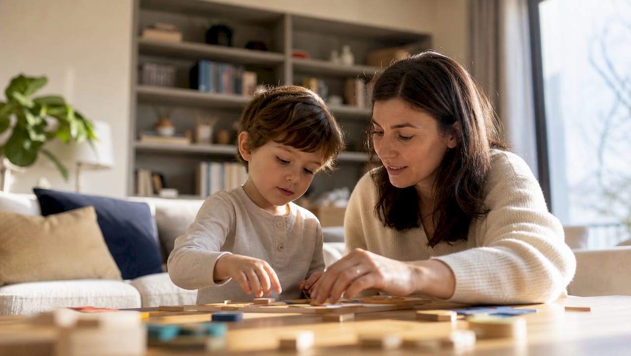 Animateur référent participant à une activité avec un enfant