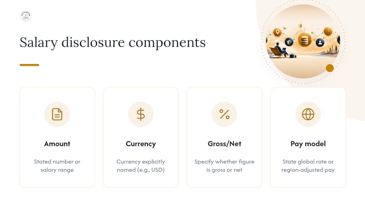 Salary disclosure components for remote job listings