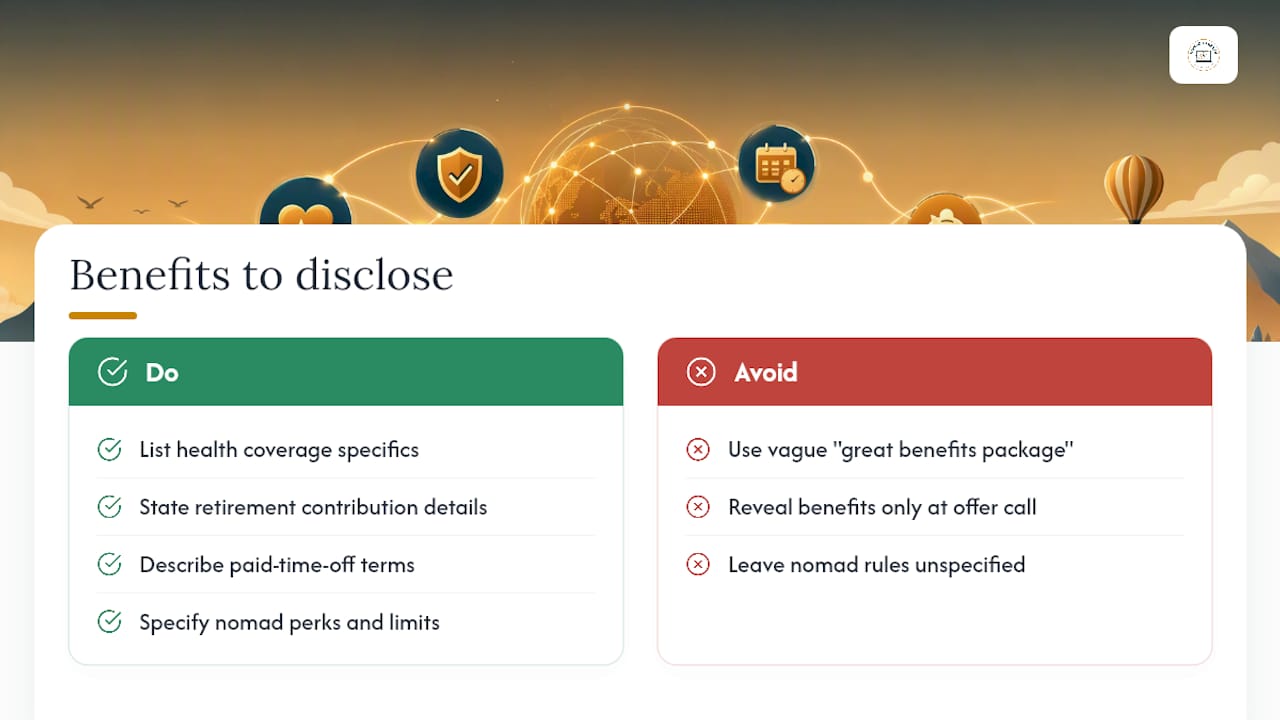 Benefits and Perks: What a Complete Listing Discloses — overview diagram