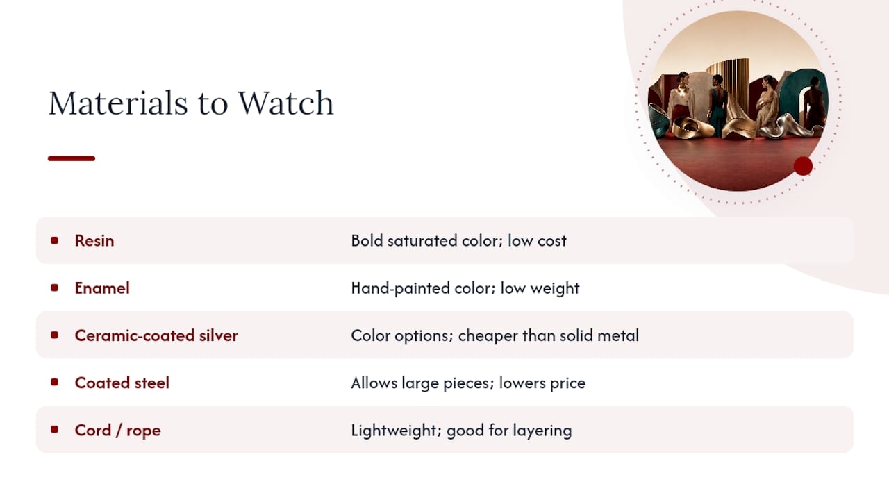Five alternative jewelry materials and benefits