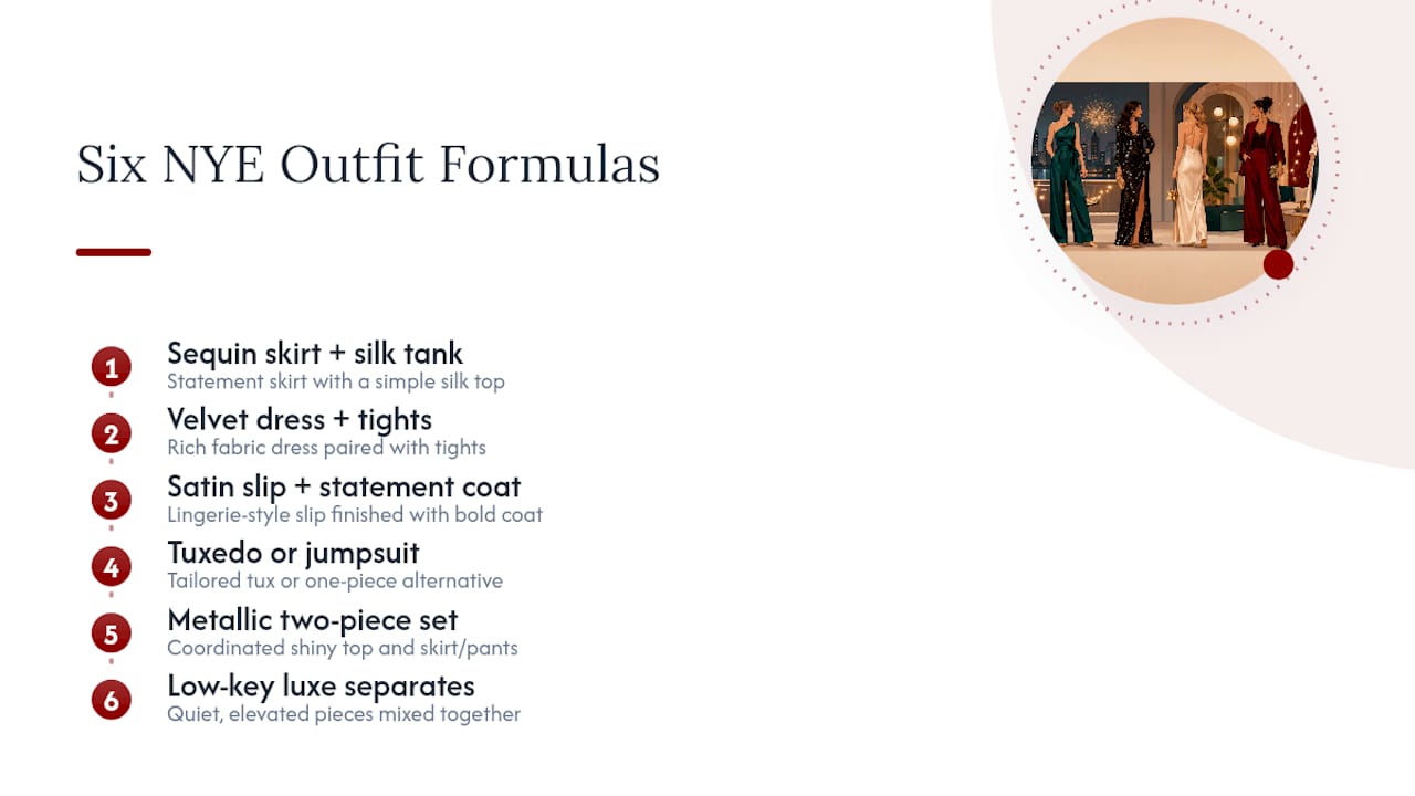 Six New Year's Eve outfit formulas