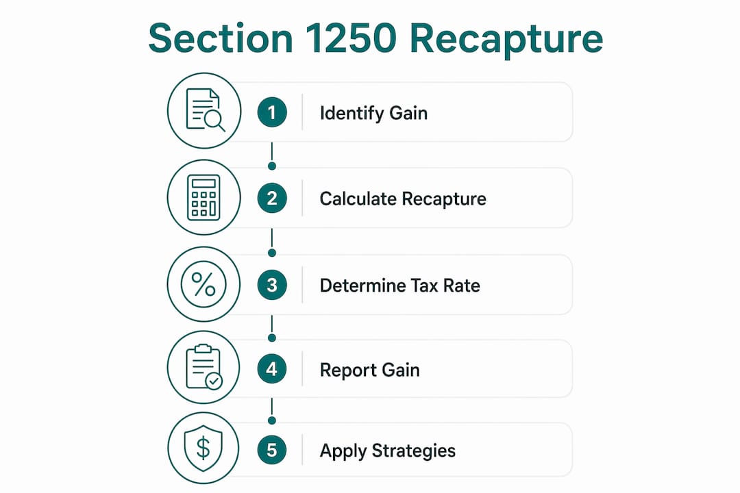Infographic explaining Section 1250 Recapture steps