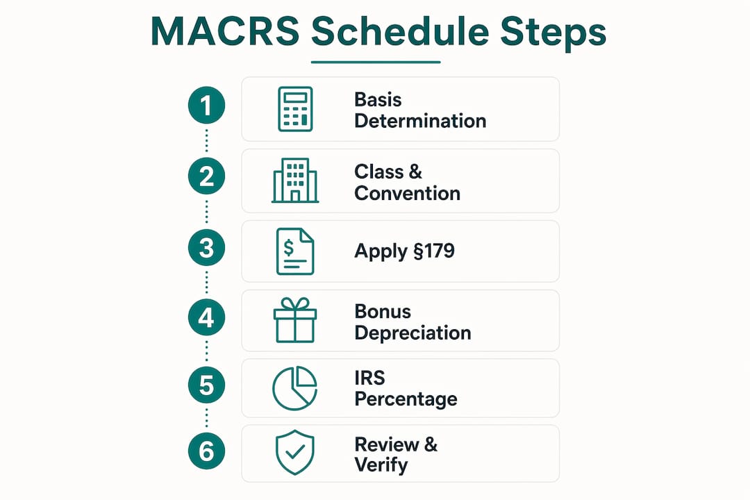 Infographic showing MACRS depreciation steps