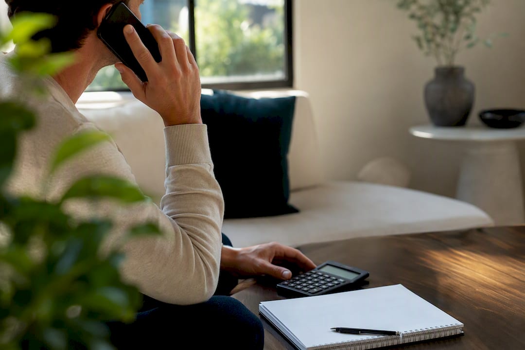 Investor making phone call to assessor's office