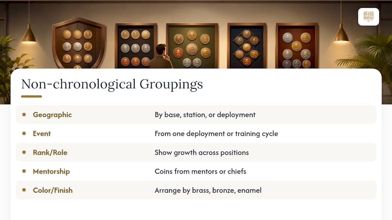 Five thematic ways to group challenge coins