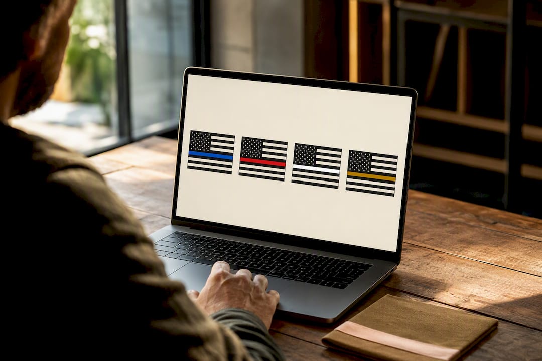 Illustrated thin-line flag color variations