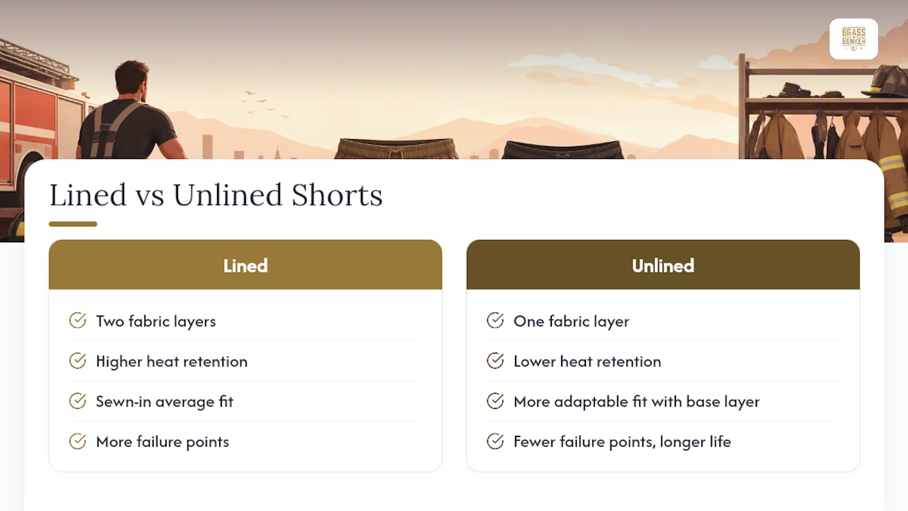 Lined and unlined shorts construction comparison