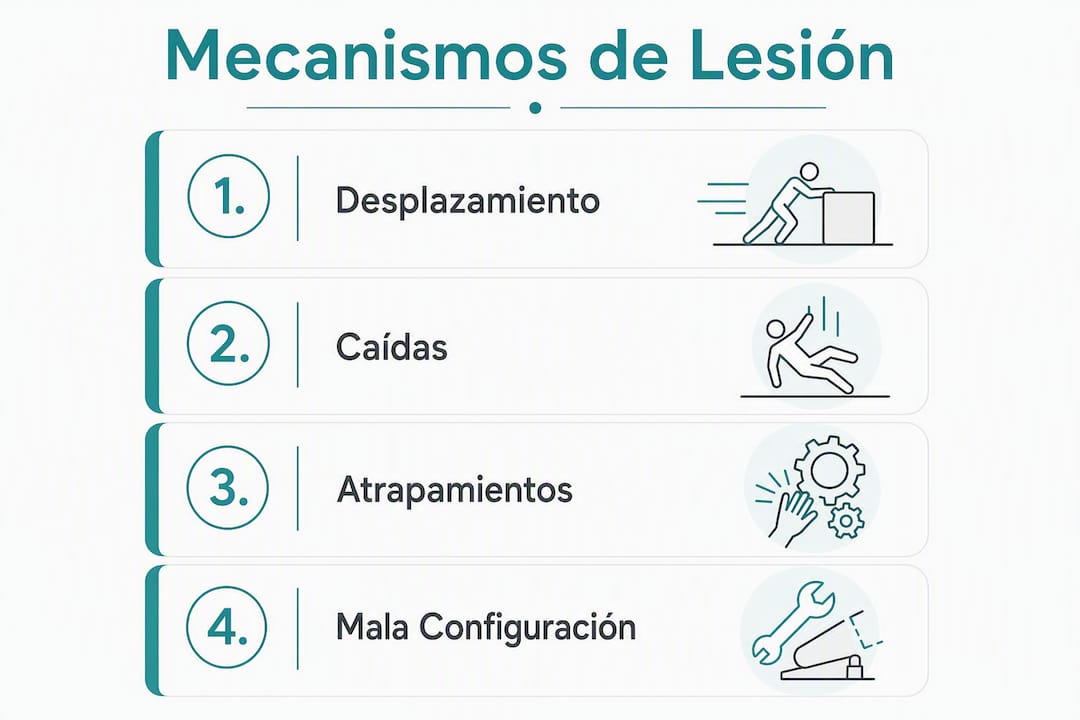 Infographic on the main causes of injuries when using the reformer