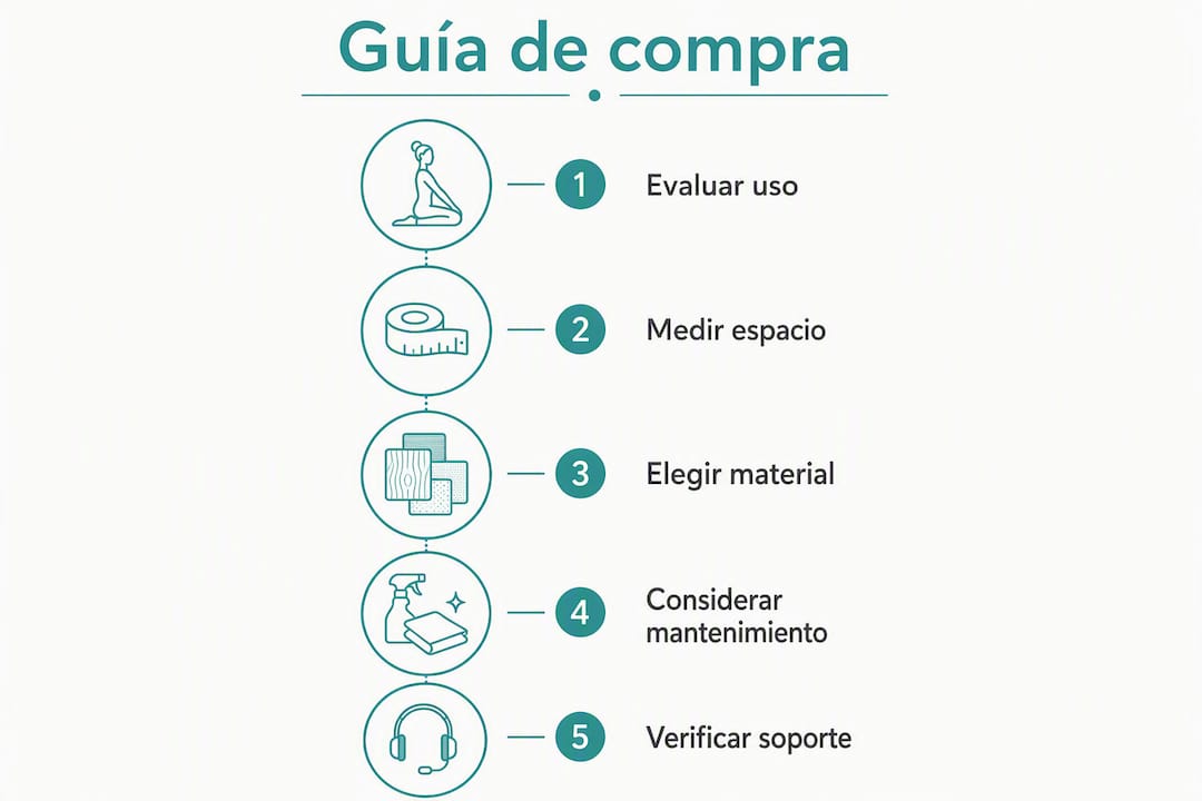 Infografía con los pasos clave para escoger el mejor reformer con torre