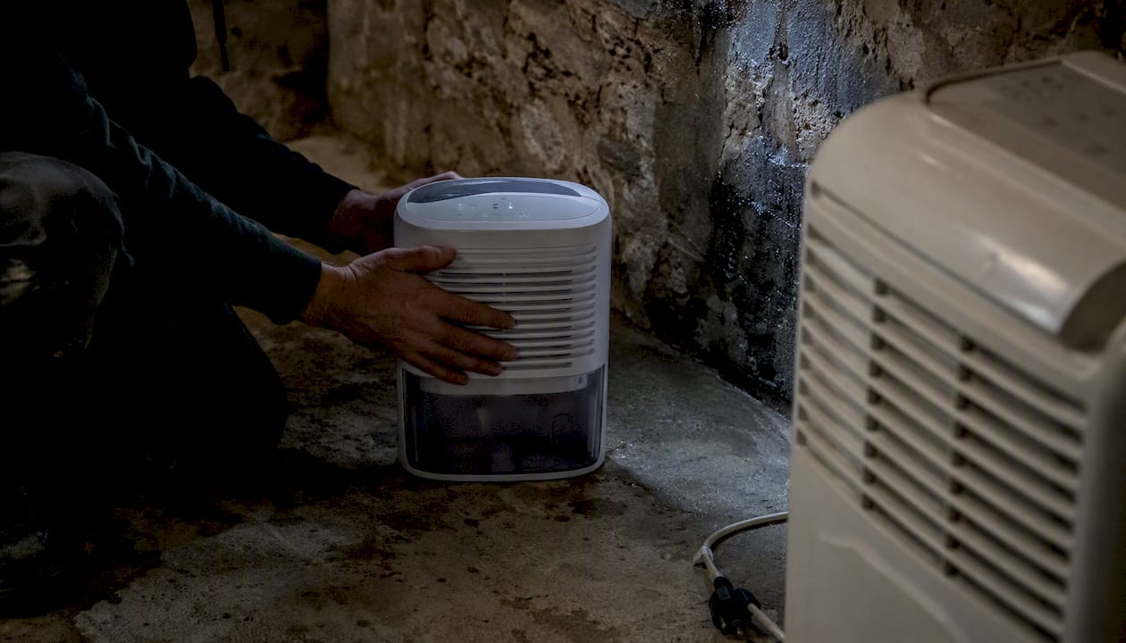 Desiccant dehumidifier in cold basement setting