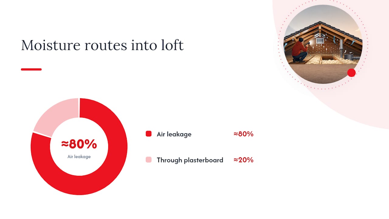 Air leakage and diffusion routes into loft