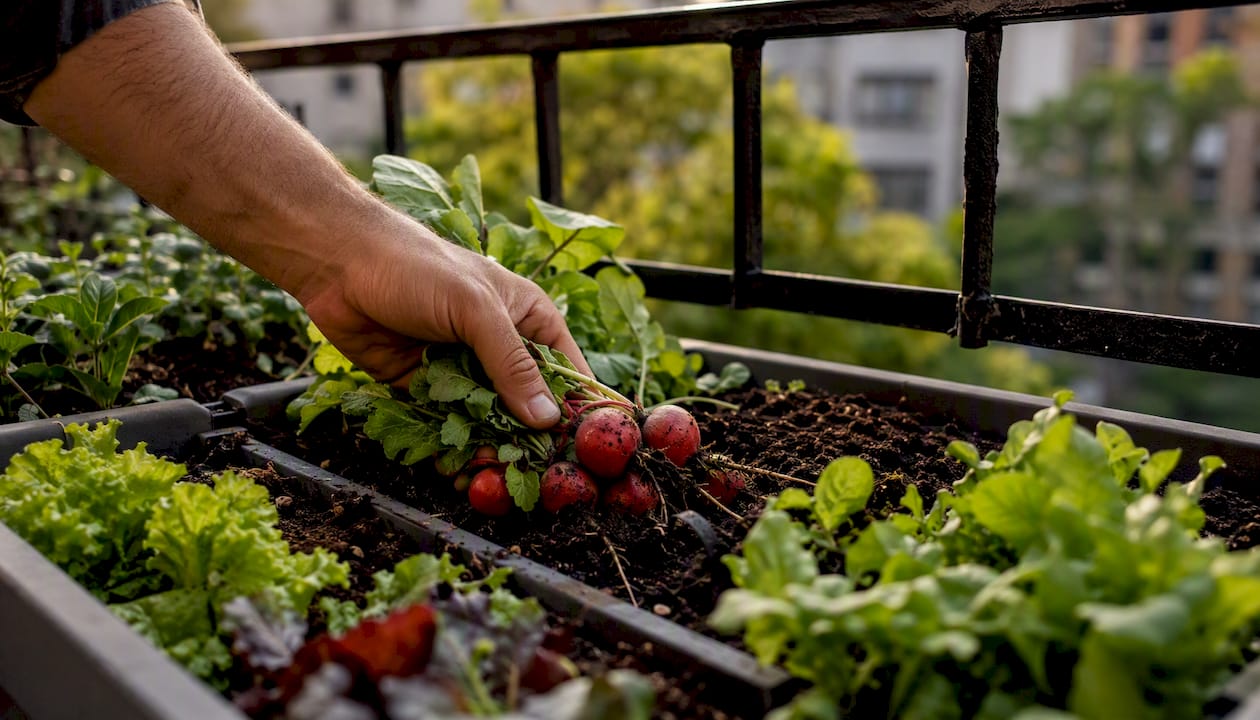 Urban container garden succession planting activity