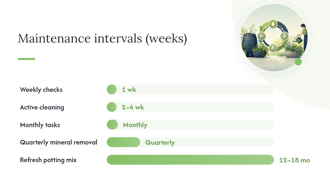 Routine maintenance calendar for healthy reservoirs — overview diagram