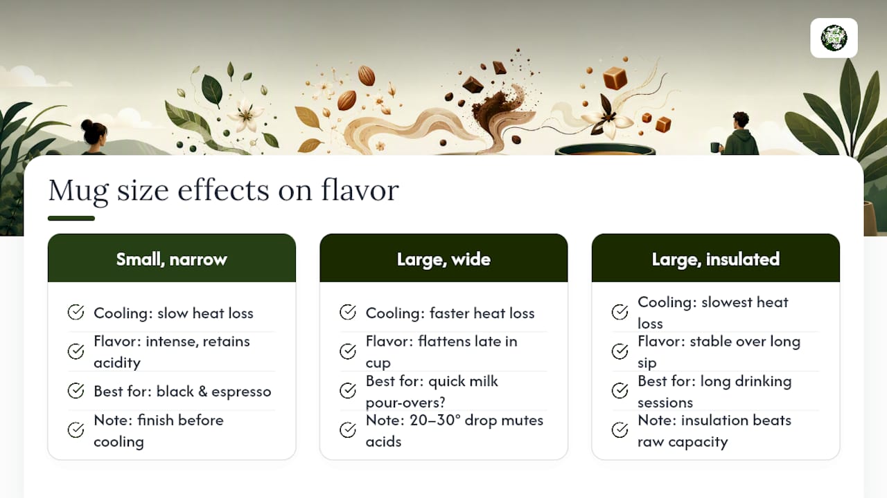 Why the Same Coffee Tastes Different in a Different-Sized Mug — overview diagram