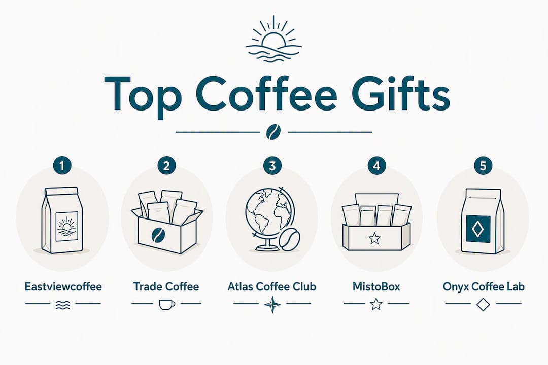 Infographic showing top coffee gift subscriptions ranked