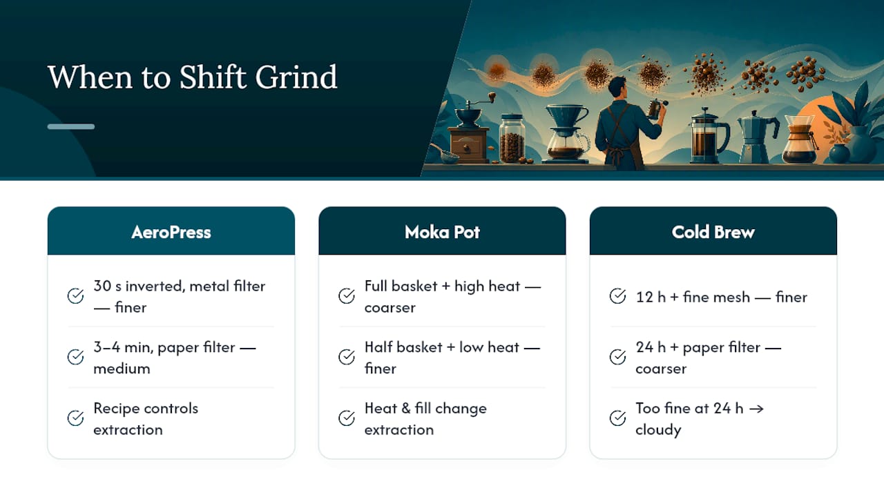 How brewing recipes change grind size