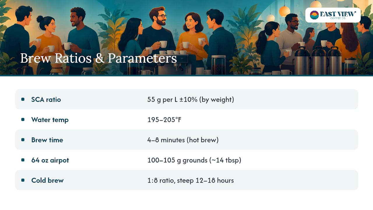 Brew Ratios That Keep Office Coffee Consistent — overview diagram