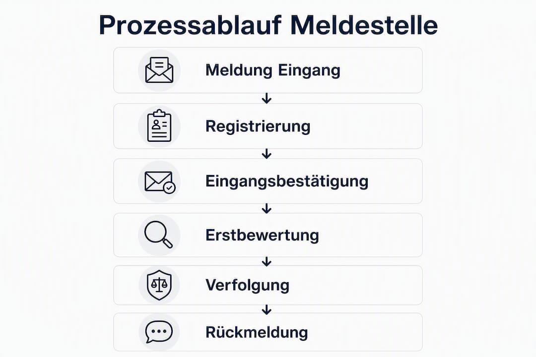 Infografik: Ablauf einer internen Hinweisgeberstelle