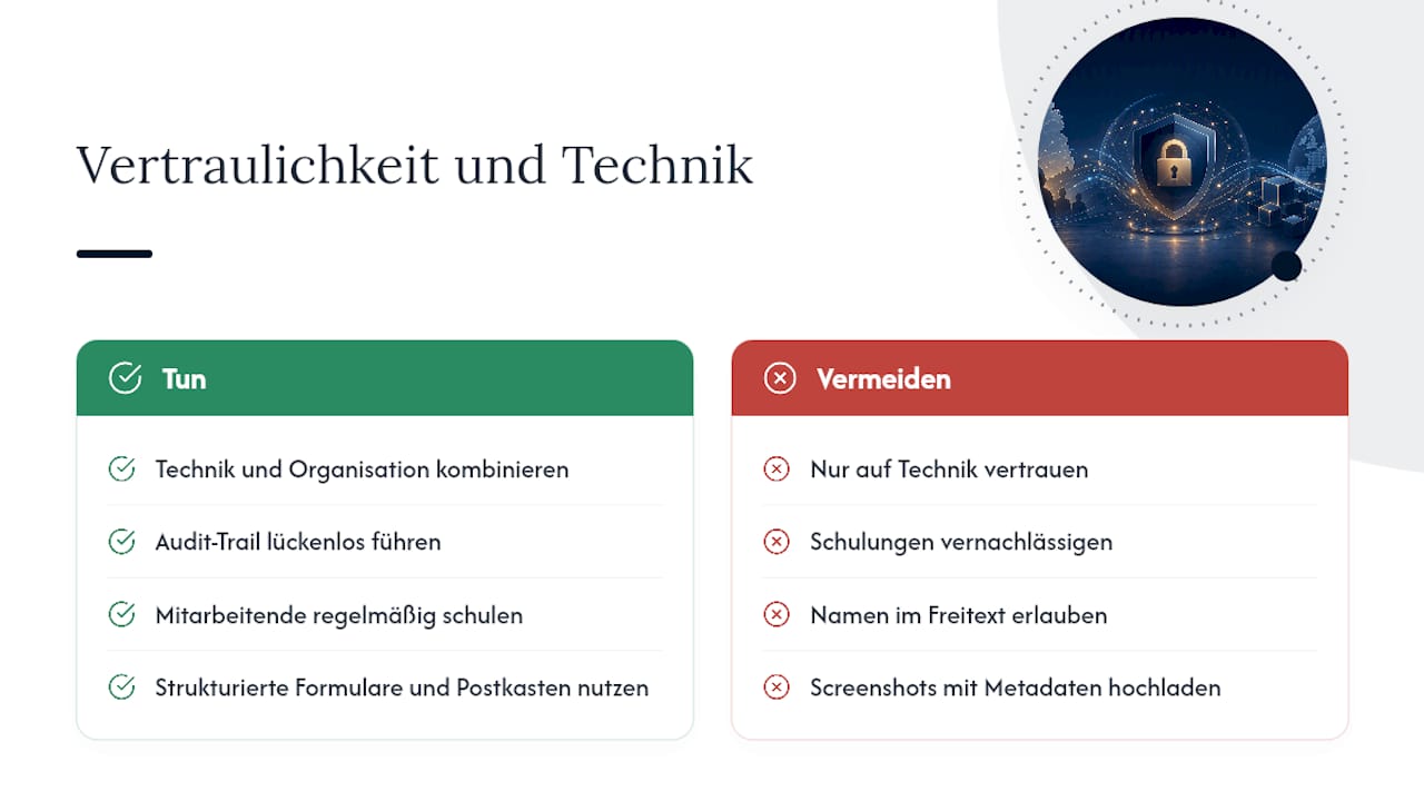 Warum Vertraulichkeit und Technik zusammengehören — overview diagram