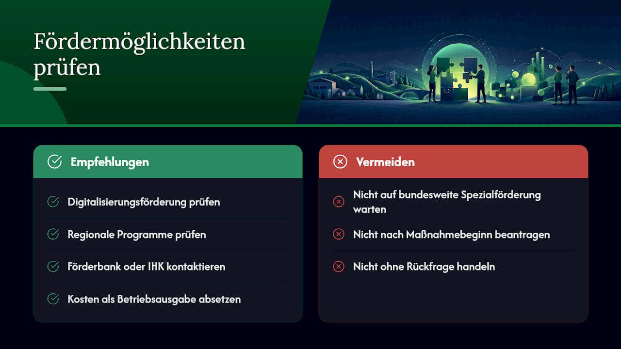 Gibt es Fördermöglichkeiten für Hinweisgebersysteme in Deutschland? — overview diagram