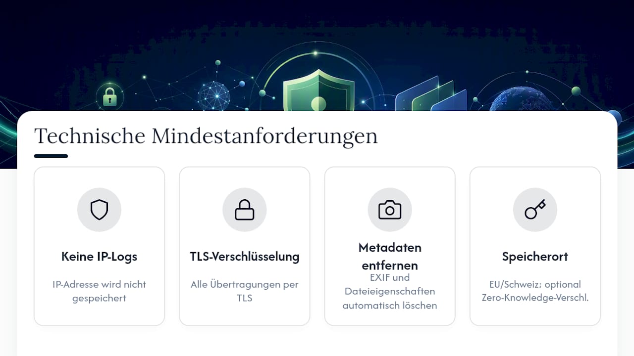 Vier technische Voraussetzungen für Anonymität
