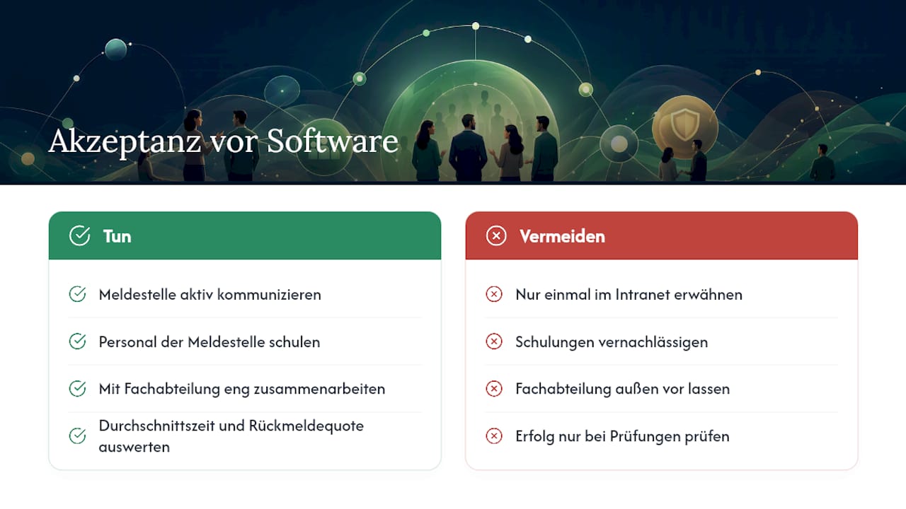 Warum Akzeptanz wichtiger ist als die perfekte Software — overview diagram