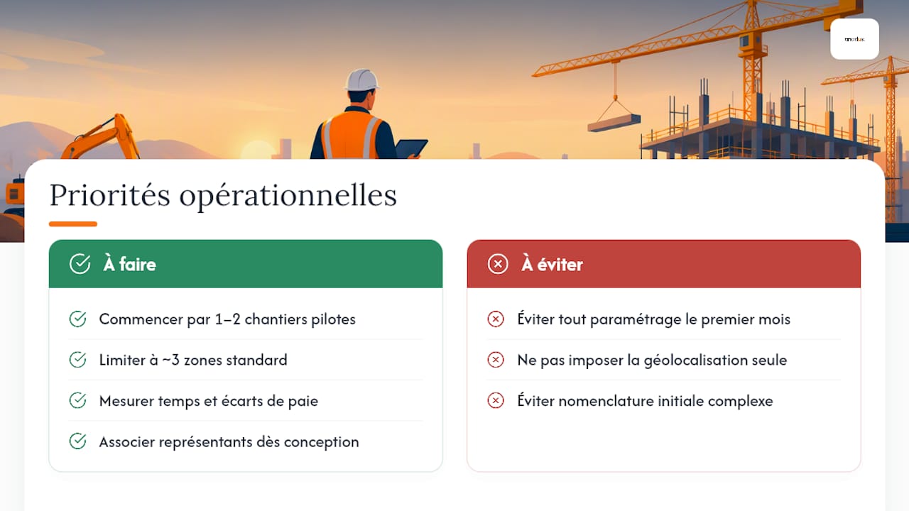 Priorités opérationnelles pour une PME qui déploie le pointage par zones — overview diagram