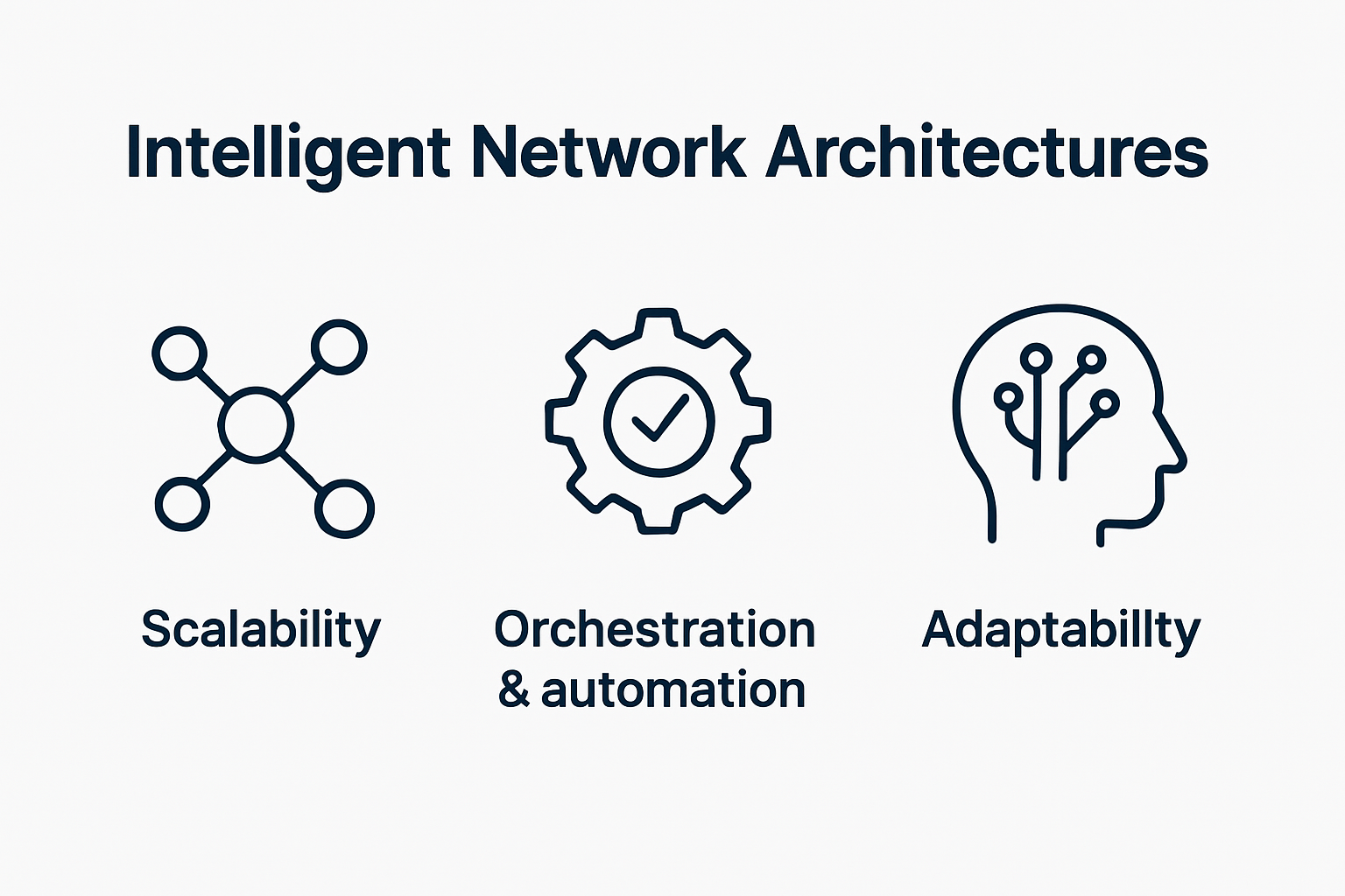 Diagram showing elements of intelligent network architectures.