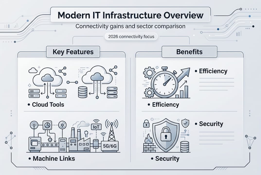 Infographic comparing IT features and benefits