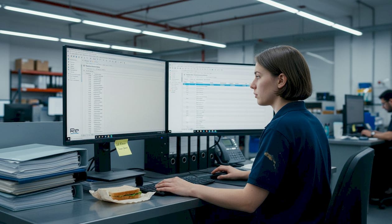 Engineer monitors shared CAD files for version control