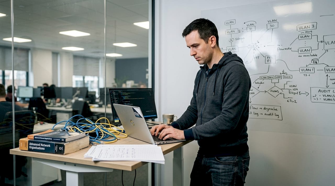 Engineer configuring software defined network