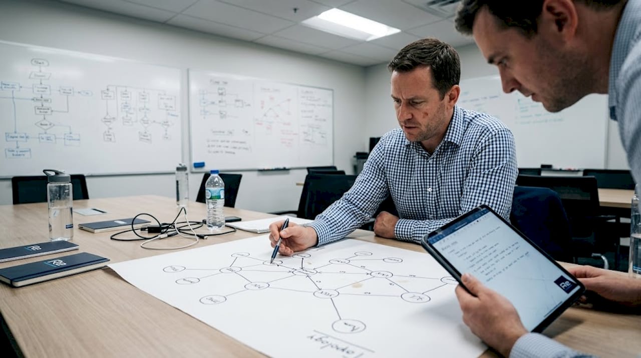 IT team discussing network upgrade plans