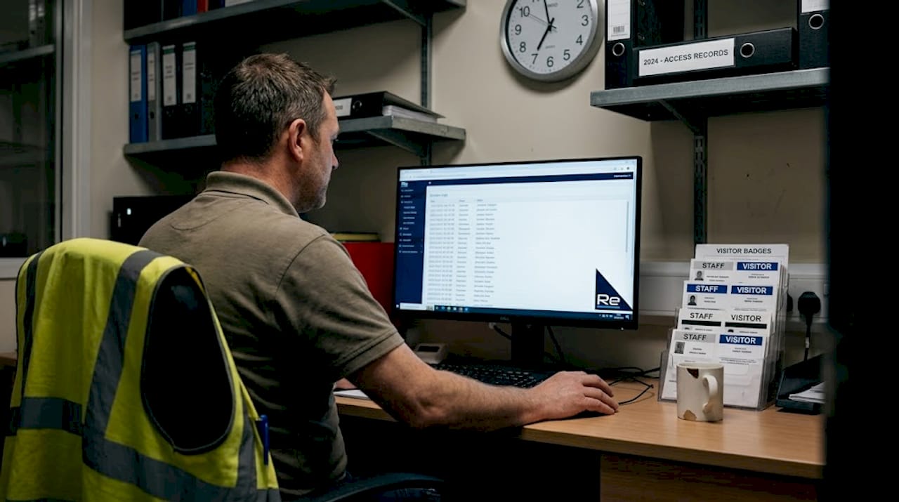 Facilities manager reviewing access log screen